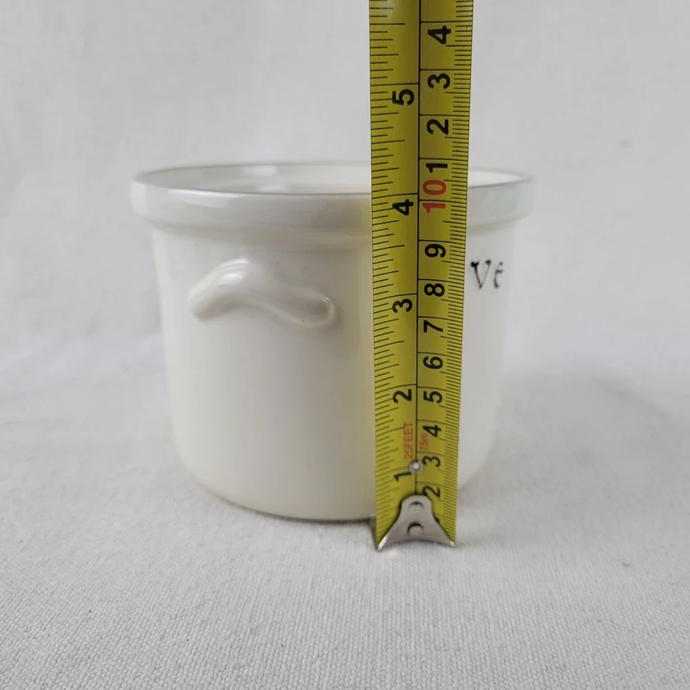 Pottery By Inc Kathy White Ceramic Live Star‎ Crock Planter Kitchen Decor 4x5